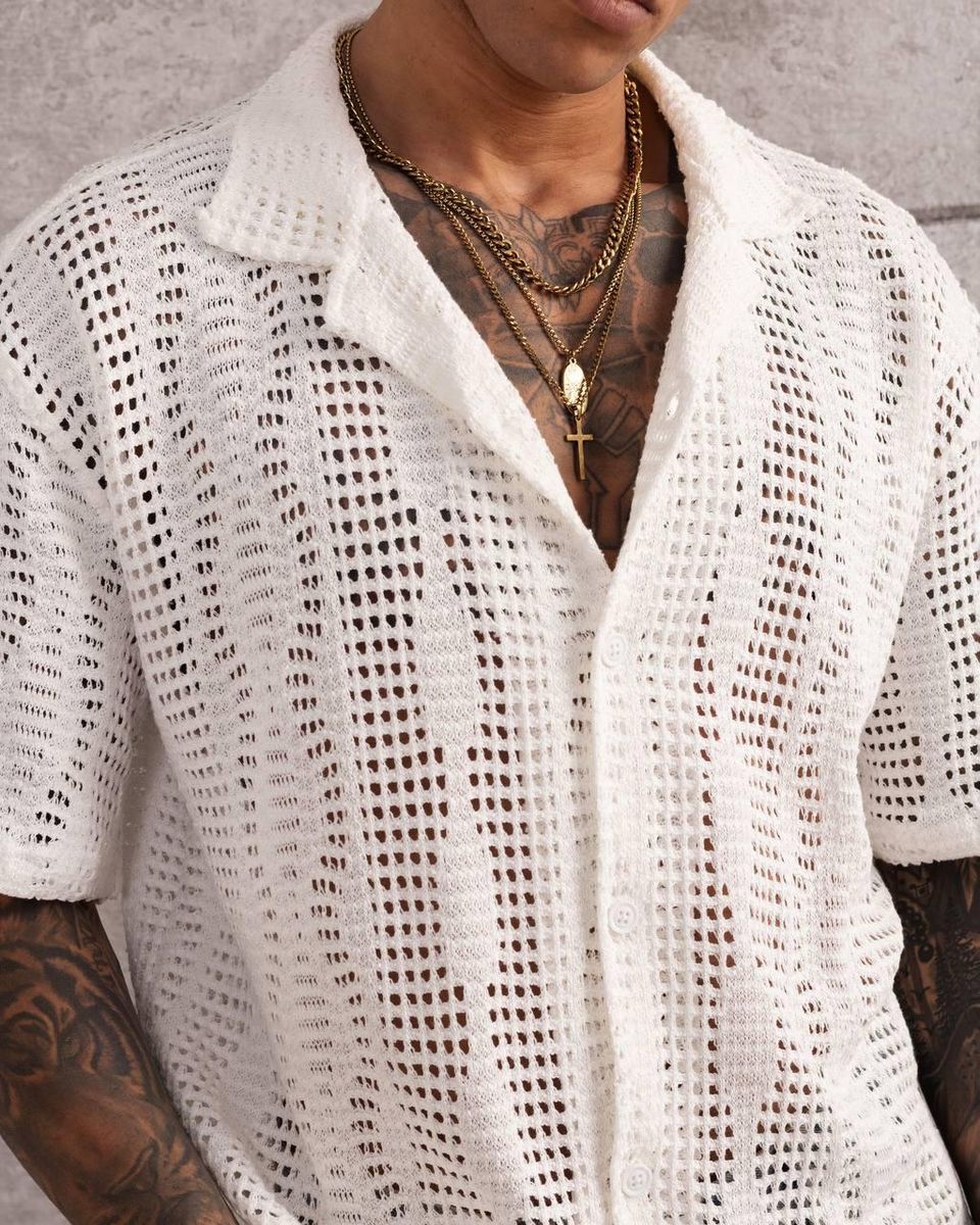 CAMISA BORDADA DE BEIGE