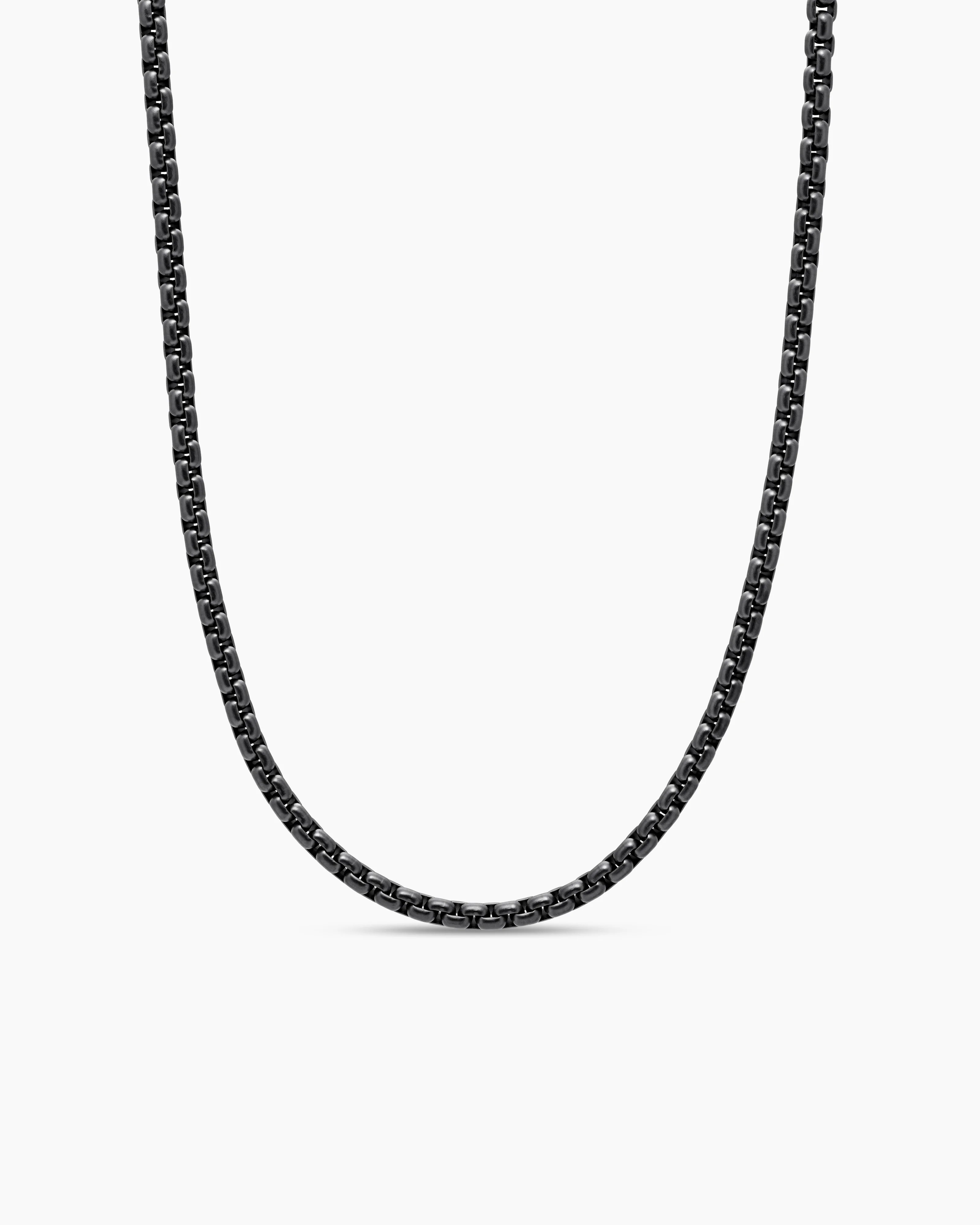 Thin Box Chain SS Black 24inch