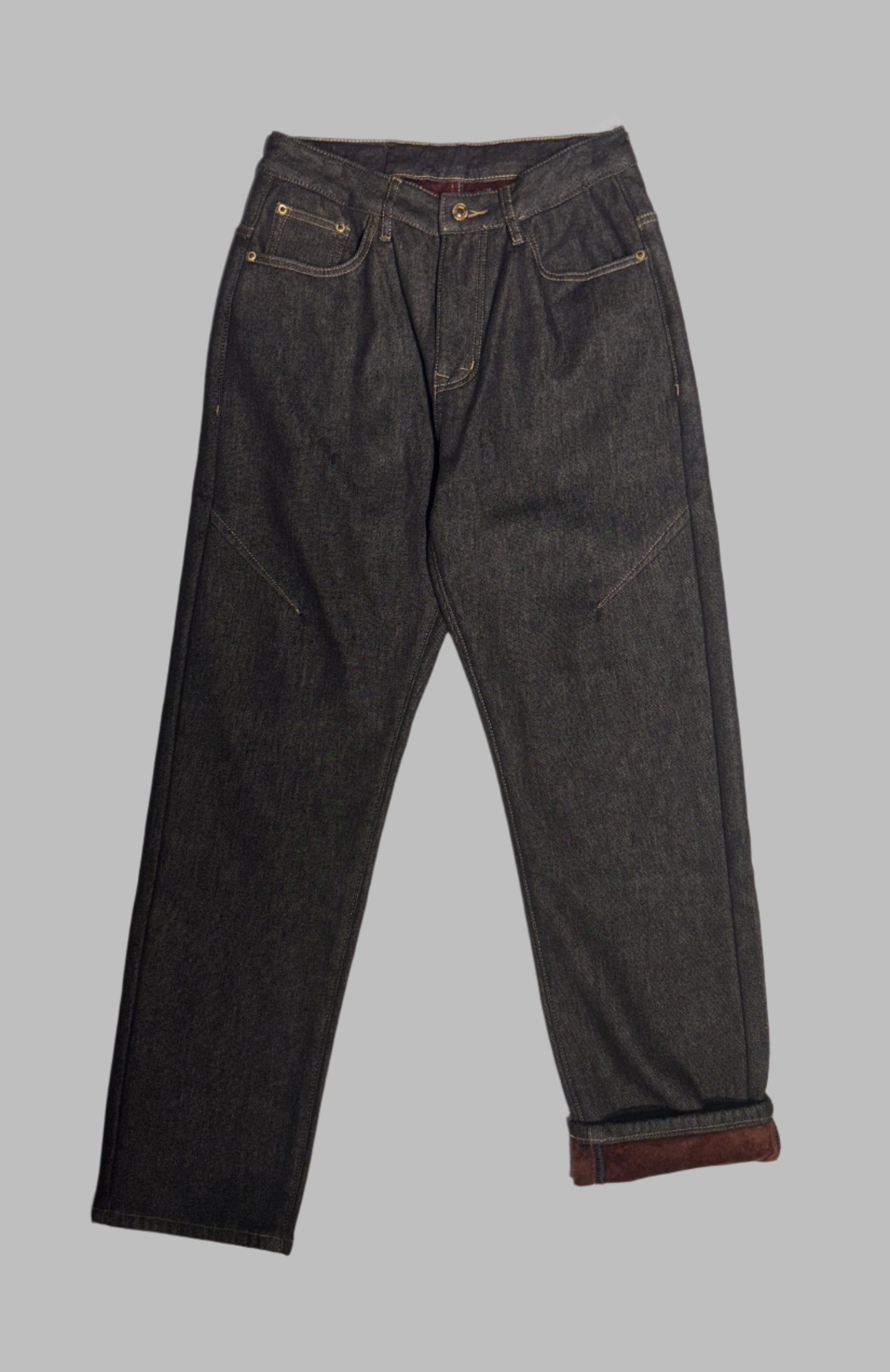 Black Denim Jeans Burgundy Suede