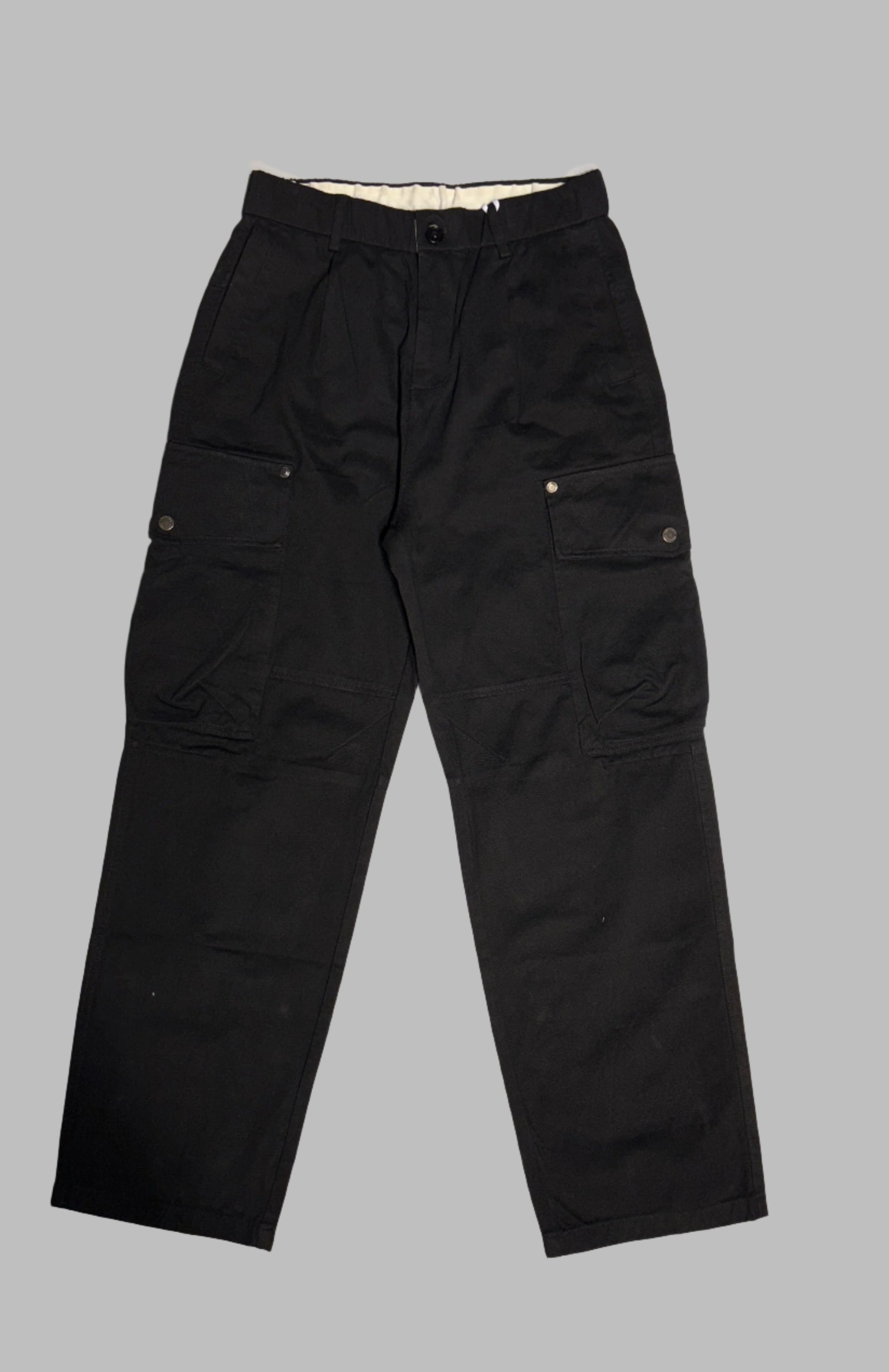 Cargo Pants Black With Single Button