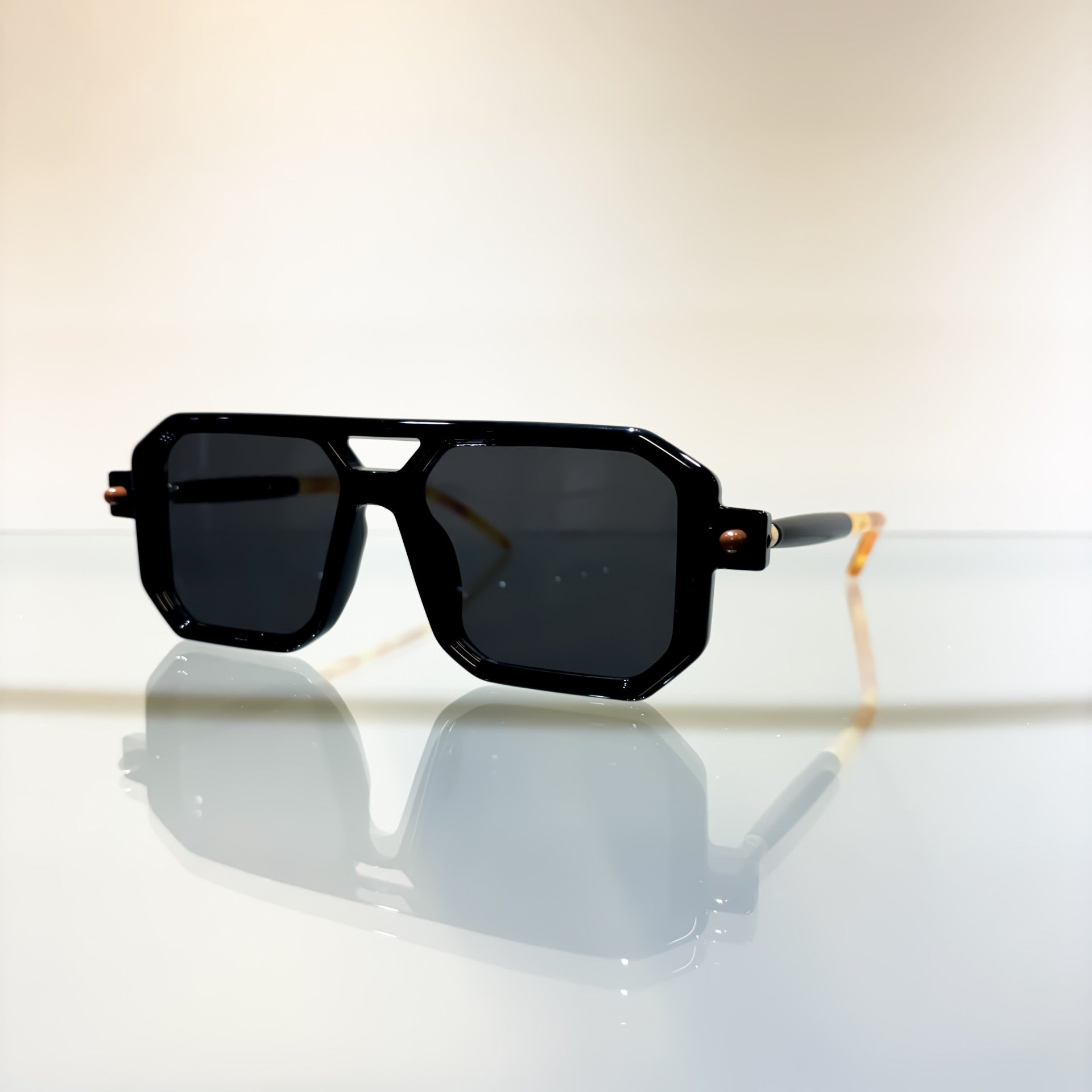 Glasses Vintage Bamboo Black Lens