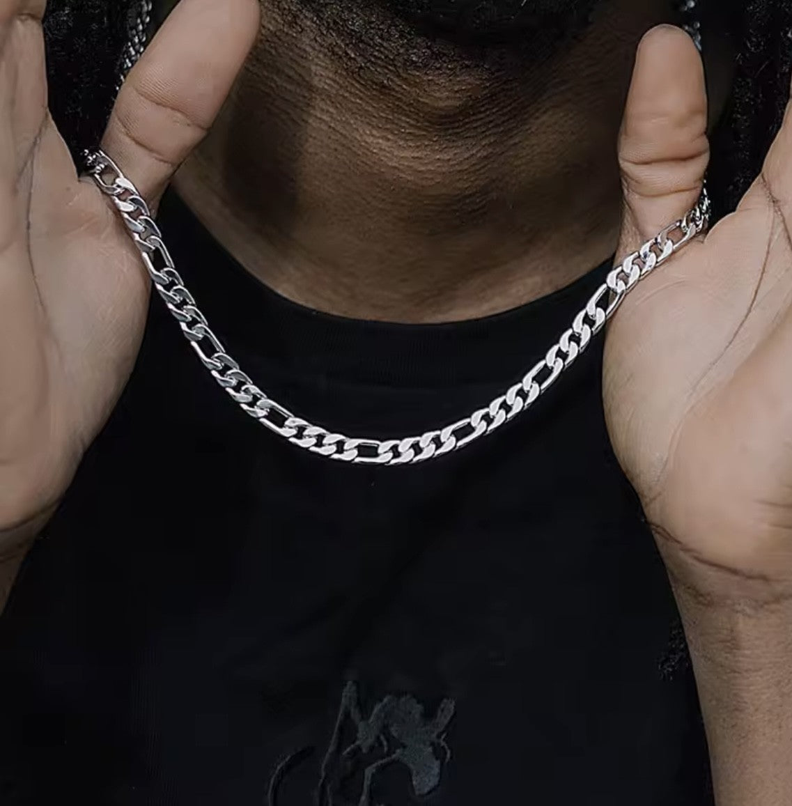 Figaro Chain 0518 SS Silver 18inch