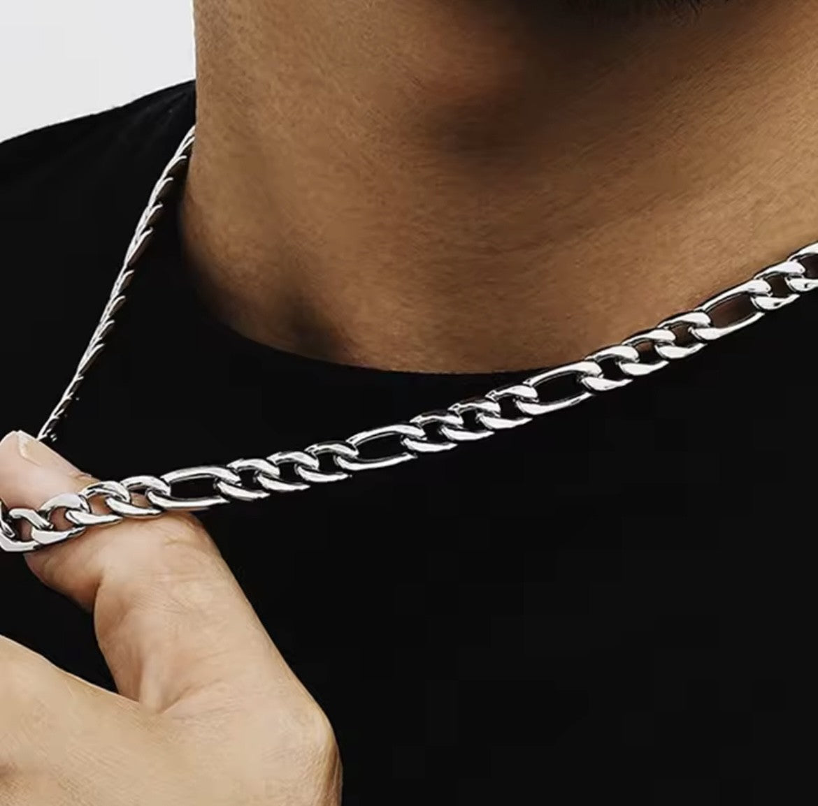 Figaro Chain 0418 SS Silver 18inch