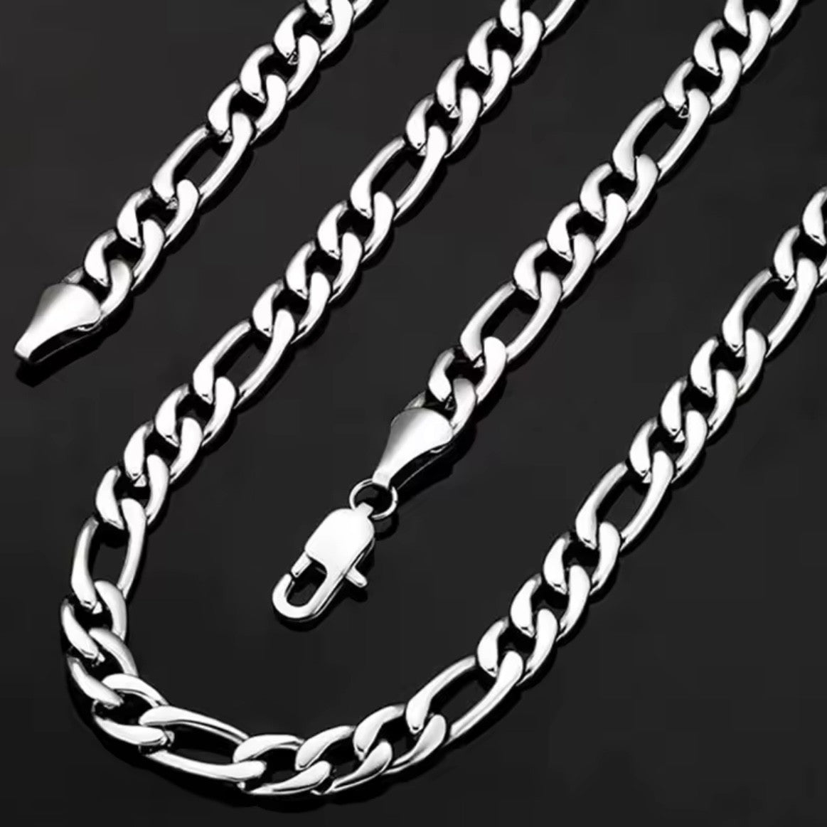 Figaro Chain 0418 SS Silver 18inch